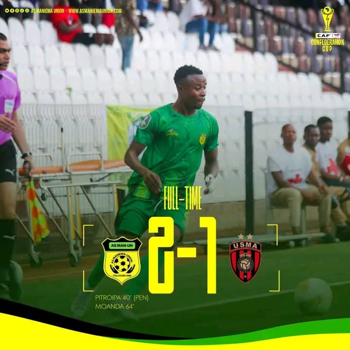 Coupe de la Confédération CAF : Maniema Union s’impose 2-1 face à l’USM Alger et confirme sa montée en puissance