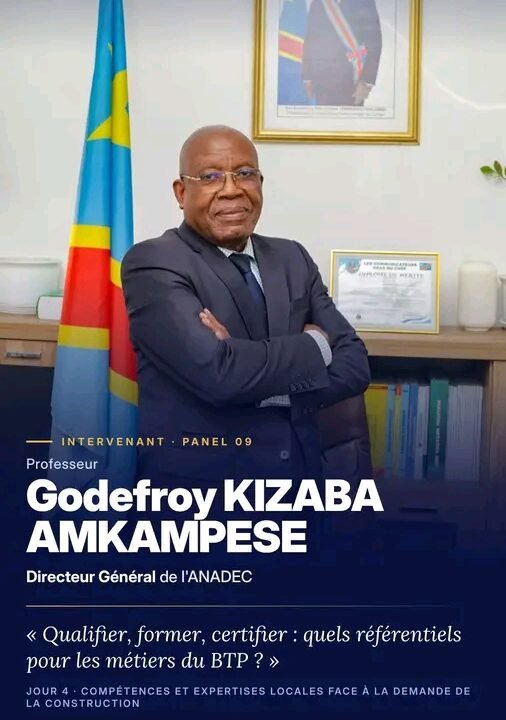 ExpoBéton RDC 2026 : Le DG de l&rsquo;ANADEC, le Pr Godefroy Kizaba, attendu au Panel 09 sur la qualification des métiers du BTP