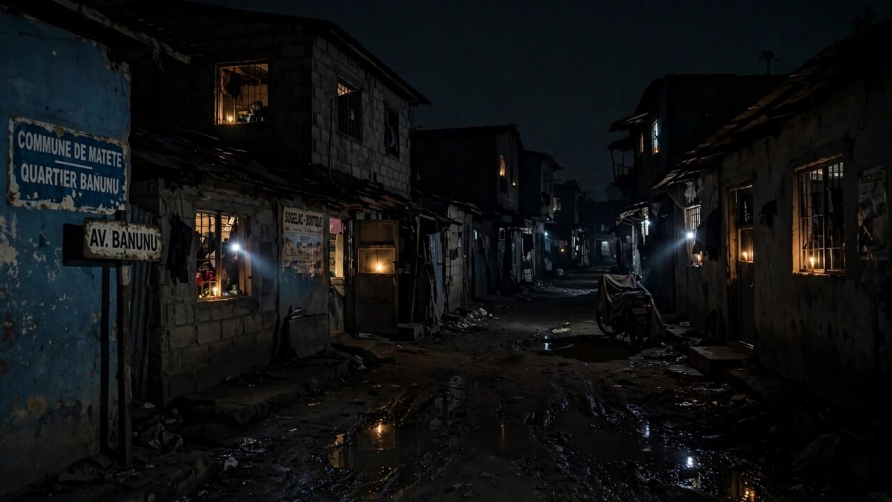 Kinshasa-Matete : Quartier Banunu, trois jours dans le noir, l&rsquo;électricité n&rsquo;est disponible qu&rsquo;entre 22h et 4h du matin